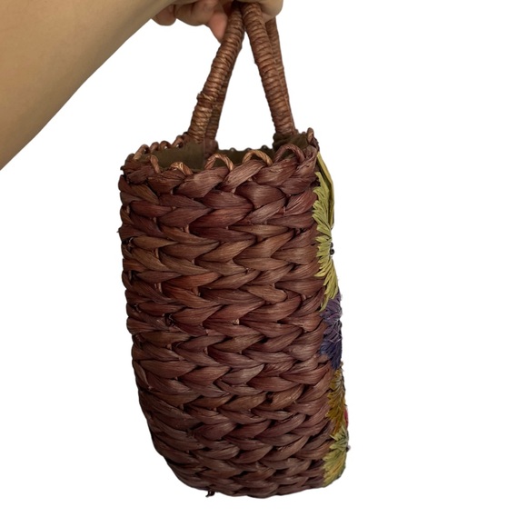 Vintage Woven Floral Beach Tote Bag - Picture 4 of 4